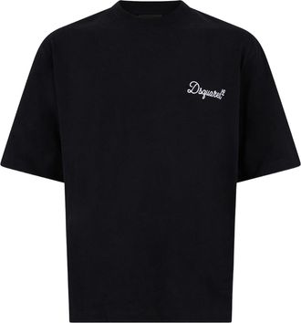 Dsquared2 Black Short-Sleeve Embroidered Logo T-Shirt