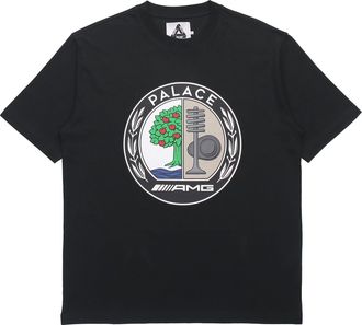 Palace SS21 x AMG Crossover Emblem T-Shirt Black Apple Logo Printing Solid Color Short Sleeve Unisex P20AMGTS001