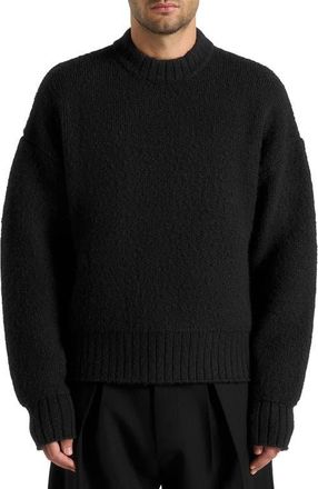 Mani&egrave;re De Voir Brushed Wool Knit Jumper in Black at Nordstrom, Size X-Small
