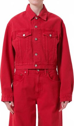 A Gold E Radley Cropped Jacket In Tomato