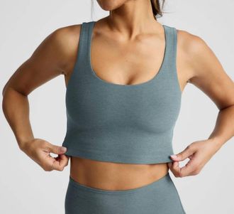 Beyond Yoga Twister Cropped Tank In Storm Heather