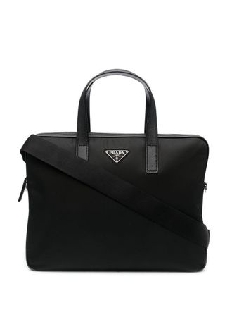 Prada Re-Nylon Leather-Trimmed Briefcase