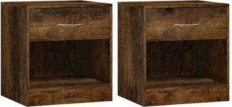 vidaXL Mesitas de noche 2 unidades con cajón roble ahumado vidaXL