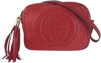 Gucci Pre-owned Cross Body Bags, female, Red, Size: ONE SIZE Pre-owned Leather shoulder-bags