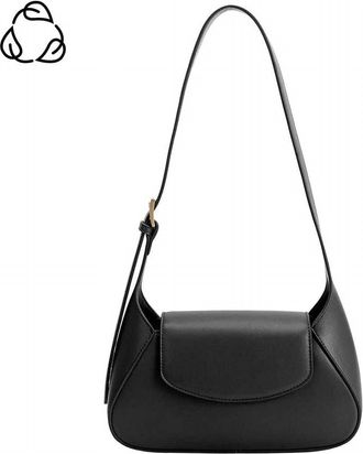 Melie Bianco Womens Melody Recycled Vegan Leather Shoulder Bag In Black