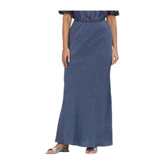 Moss Copenhagen Mschviana Ginia Rok - Dames - Rokken - Blauw - Maat: M