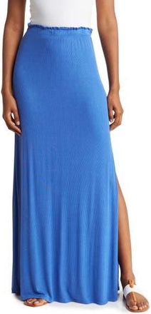 Go Couture One Slit Ruffle Maxi Skirt in Dahlia at Nordstrom Rack, Size X-Large