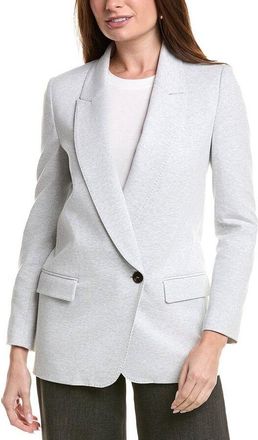 Brunello Cucinelli Silver Tailored Single-Button Blazer, Brand Size 48 (US Size 14)