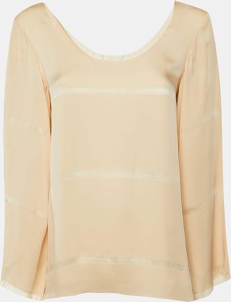 Elizabeth & James Elisabetta Franchi Beige Silk Jespertop