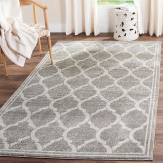 Safavieh Amherst Machine Made Area Rug, Grey / Light Grey Contemporary Style Easy Care