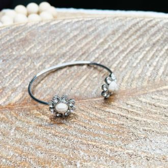 White Label Womens Western Cuff Bracelet In Silver