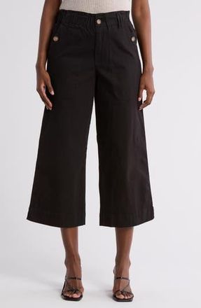 Democracy Wide Leg Ankle Crop Pants in Black at Nordstrom Rack, Size 10