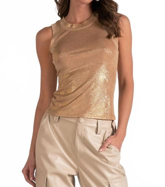 Elan Metallic Tank In Brown