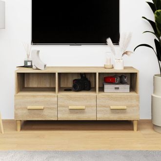 Berkfield Home TV Cabinet Sonoma Oak 102x36x50 cm Engineered Wood in Brown | Size: 102 x 36 x 50 cm