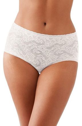 Wacoal High Profile Lace Briefs in White at Nordstrom, Size X-Large