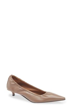 ATP Atelier Valfurva Pointed Toe Kitten Heel Pump in Tahini at Nordstrom, Size 10Us