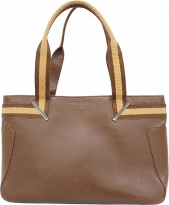Gucci Brown Leather Tote Bag (Pre-Owned)
