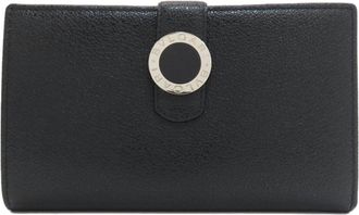 Bulgari Bvlgari Bvlgari Black Leather Long Wallet (Bi-Fold) (Pre-Owned)