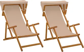 vidaXL Silla De Terraza 2 Uds. 3 Posici&oacute;n Madera De Eucalipto Maciza Vidaxl
