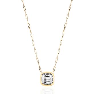 Goshwara Manhattan Cushion Pendant Necklace in Clear at Nordstrom, Size 18