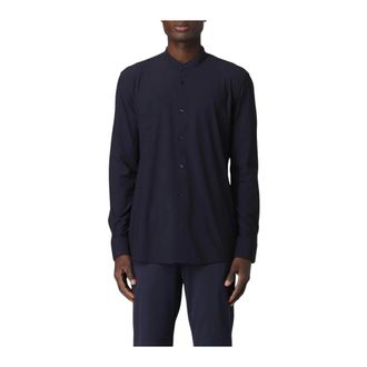 HUGO BOSS Classic Blue Mandarin Collar Shirt