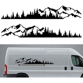 OEM Pegatinas Para Coche Con Dise&ntilde;o De Monta&ntilde;a Y Bosque, Vinilo Decorativo Para Coche, Ventana, Parachoques O Puerta De Cami&oacute;n, Ideal Para Kayaks - Crezuo