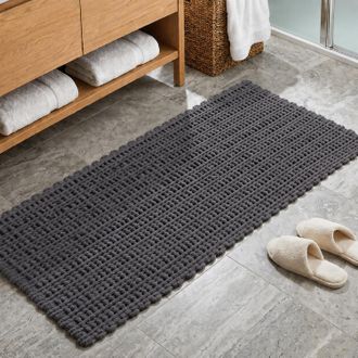 KASANOVA Tappeto bagno ciniglia 60x130 cm grigio Rug