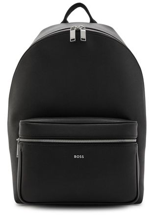 BOSS Boss Northon Logo Saffiano Leather Backpack - Black - One Size