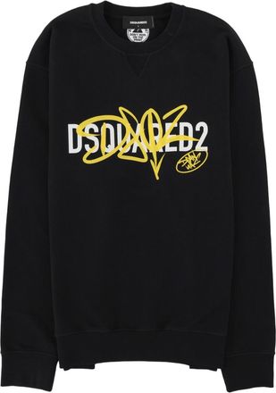Dsquared2 Graffiti Cool Fit Black Cotton Sweatshirt