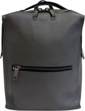Fendi Pre-owned Vintage Rugzak - Dames - Vintage Rugzakken - Grijs - ONE Size - Leer - Vintage