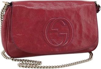 Gucci Pre-owned Vintage Shoulder Bag - Dames - Vintage Schoudertas - Rood - ONE Size - Leer - Vintage
