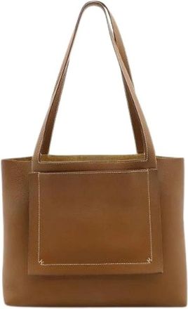 Herm&egrave;s Pre-owned Cabas Elier 31 Tote Bag - Dames - Vintage Handtas - Bruin - ONE Size - Leer - Vintage