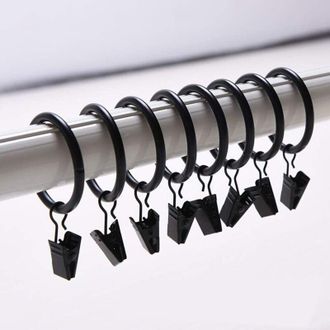 OEM Juego De 30 Pinzas Para Cortinas, Pinzas Multiusos Con Anillas De 35 Mm De Di&aacute;metro - Negro - Crezuo