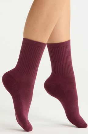Nordstrom Everyday 3-Pack Demi Crew Socks in Burgundy Multi at Nordstrom, Size 9-11