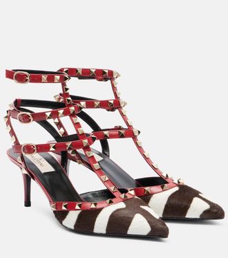 Valentino Garavani Rockstud calf hair pumps