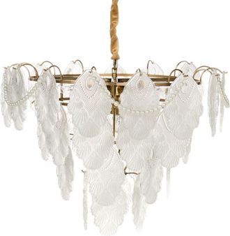 Beliani Beliani - Glamour Chandelier Pendant Lamp Metal Glass Brass and Transparent Acarigua
