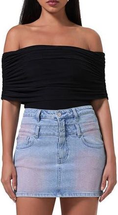 AFRM Divya Off the Shoulder Bodysuit in Noir at Nordstrom Rack, Size X-Small