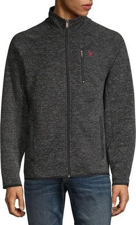 U.S.Polo Association U. S. Polo Assn. Jackets MensGray Full Zip Fleece Long Sleeve Pockets GBO195