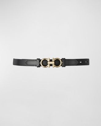 Ferragamo Gancini-Buckle Leather Rolo Belt