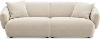 Castlery Auburn Sofa Customized, (Performance Linen Weave) Cream, Spill Resistant, Modular for Sofas by Castlery