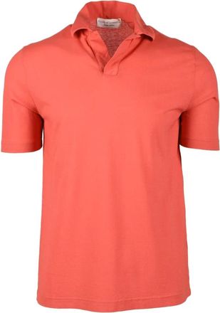 FILIPPO DE LAURENTIIS Katoenen Polo - Heren - Polos - Oranje - L - Katoen - Tops