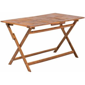 Beliani Beliani - Tavolo da Giardino Legno Acacia Scuro Pieghevole a 6 Posti 140 x 75 cm Cento