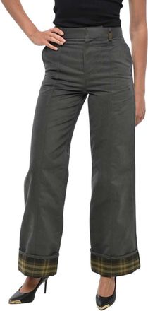 Burberry Grey Straight Flat Front Pants