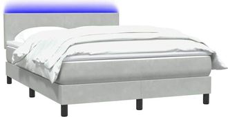 vidaXL Cama Box Spring Con Colch&oacute;n Terciopelo Gris Claro 160x210 Cm Vidaxl