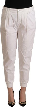 Met Cotton Mid Waist Tape Cropped Womens Pants