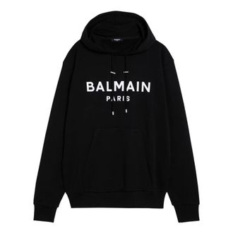 Balmain Hoodies, male, Black, Size: M Hooded Sweatshirt