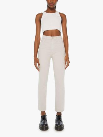 Mother Hustler Flood Cropped Pants In Feather Grey