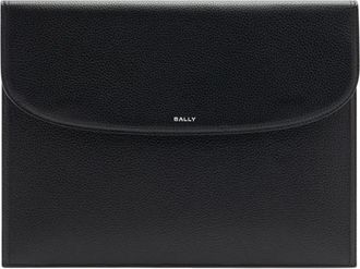 Bally Clutch Capitol in pelle zigrinata con battente - Nero