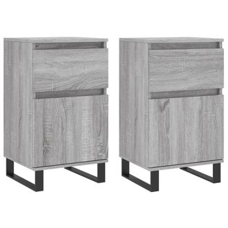 Berkfield Home Sideboards 2 pcs Grey Sonoma 40x35x70 cm Engineered Wood | Size: 40 x 35 x 70 cm