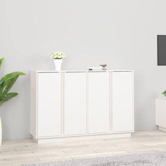 Berkfield Home Sideboard White 120x35x80 cm Solid Wood Pine | Size: 120 x 35 x 80 cm